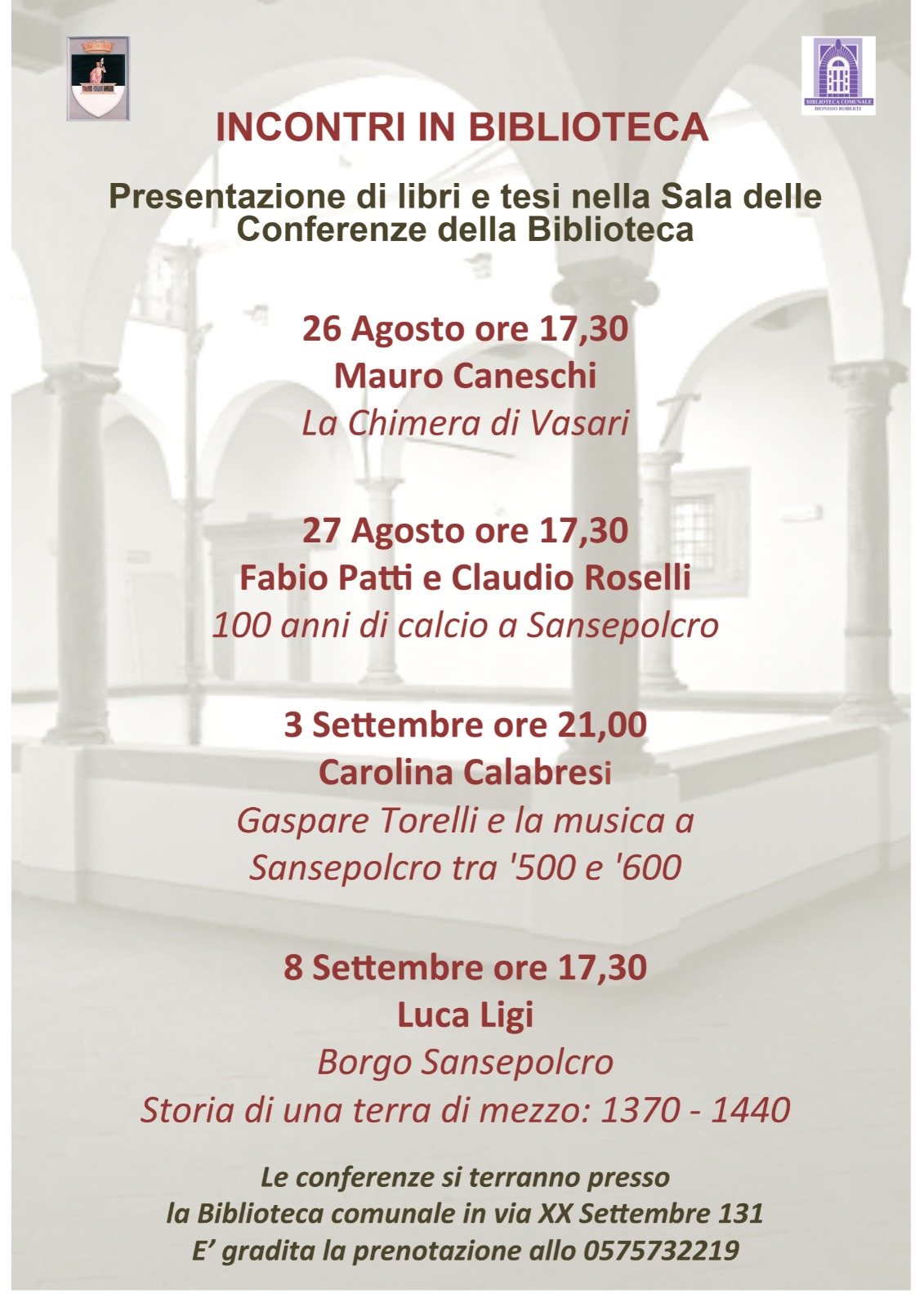“Incontri in biblioteca”, si inizia con “La Chimera di Vasari”